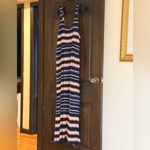 Soma Sleeveless Heirloom Striped Maxi Dress Soft Stretch Flowy Boho Women XLarge